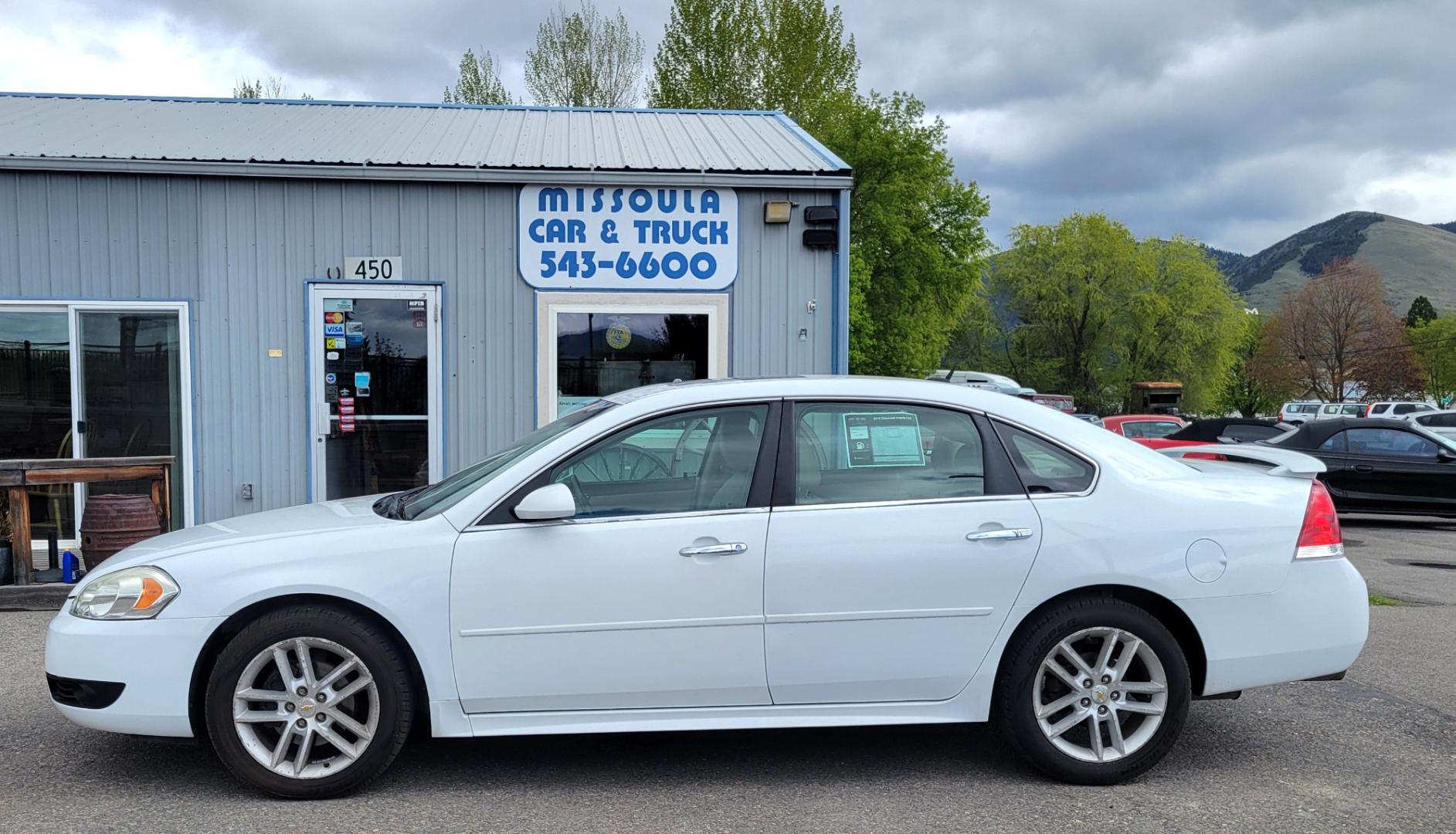 2010 White /Tan Chevrolet Impala LTZ (2G1WC5EM1A1) with an 3.9L engine, Automatic transmission, located at 450 N Russell, Missoula, MT, 59801, (406) 543-6600, 46.874496, -114.017433 - Really nice Sedan in Excellent Condition. Power Sunroof. Power Heated Seats. Air. Cruise. Tilt. Bose Sound AM FM XM CD. Power Windows and Locks. - Photo#0